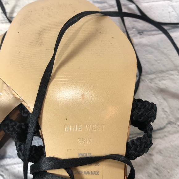 Macrame beaded kitten heel ankle wrap Sandals Nine West - Picture 8 of 10